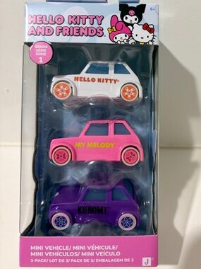 Hello Kitty & Friends Series 1 Mini Vehicle 3-Pack Kuromi My Melody NIB
